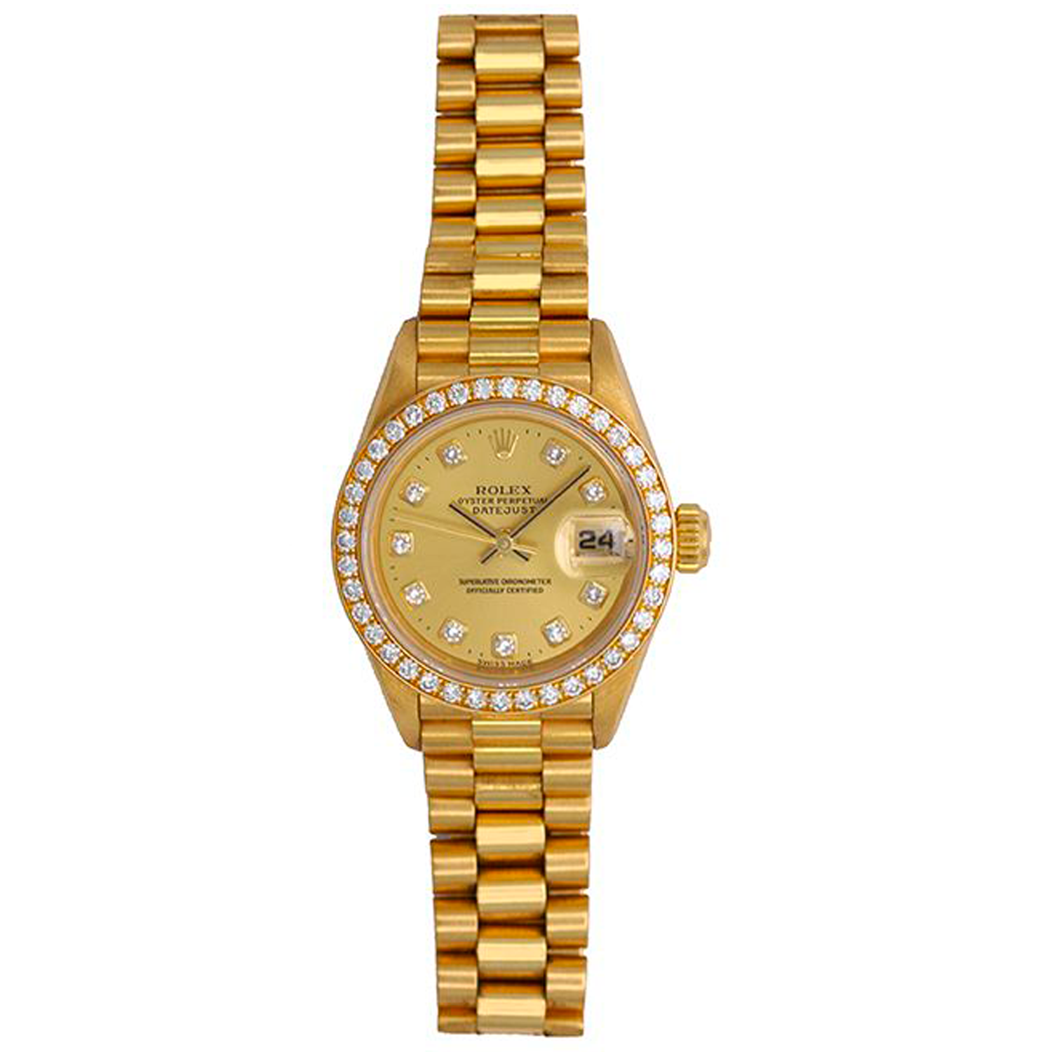 Ladies Rolex President Watch 69138 Factory Champagne Diamond  display picture 1