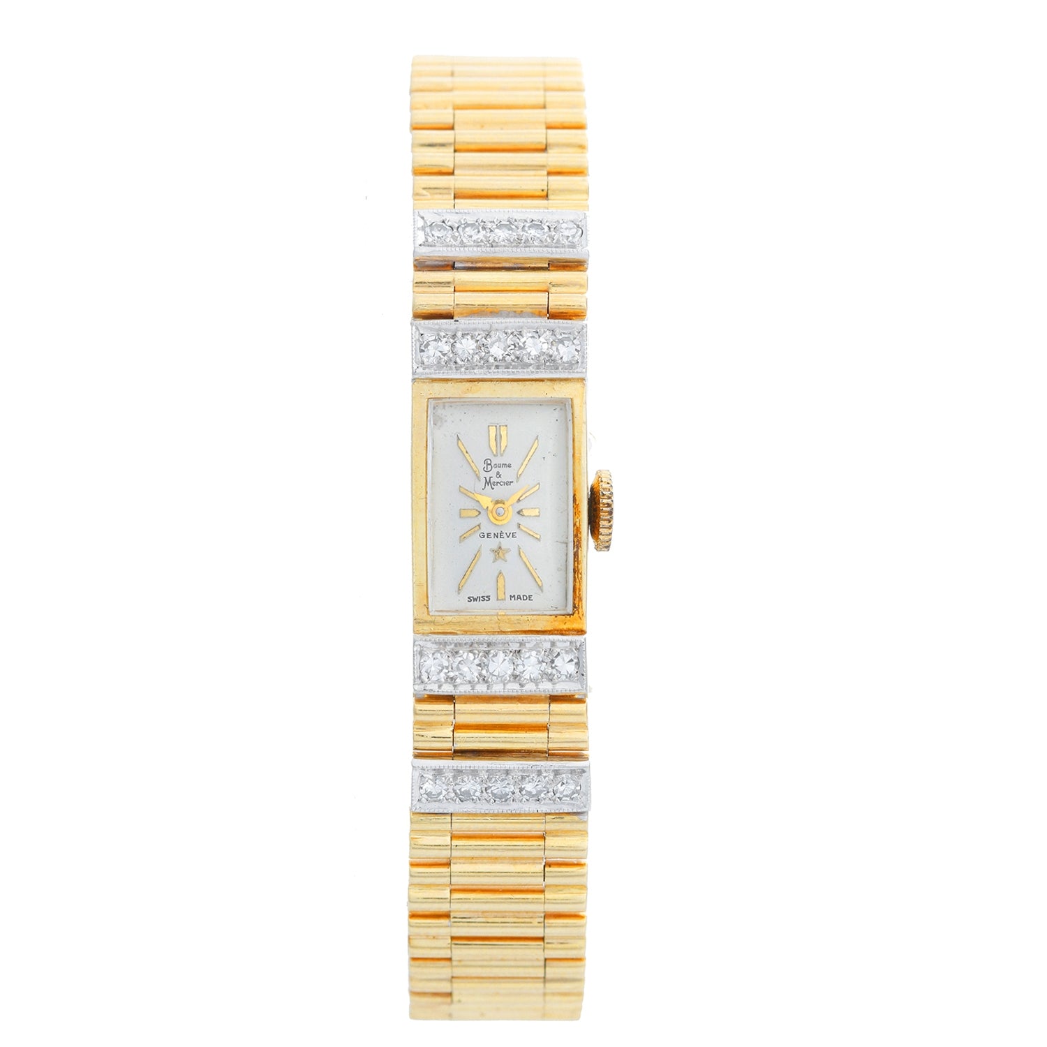 Baume & Mercier Vintage Ladies 14k Yellow Gold & Diamond display picture 1