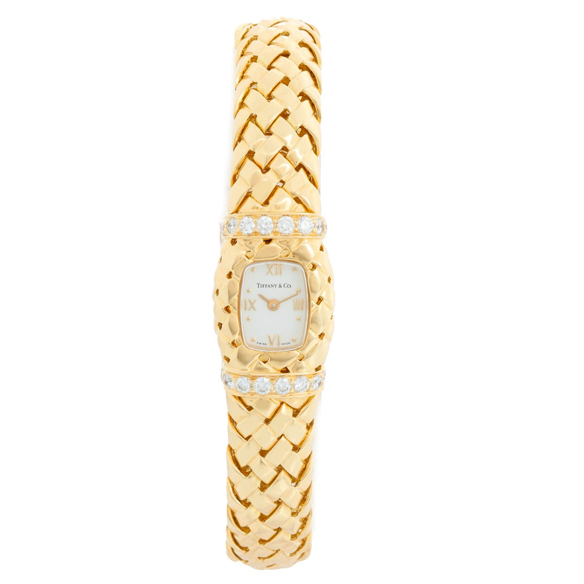 Tiffany & Co. Ladies Vannerie 18K Yellow Gold Watch 12.0504