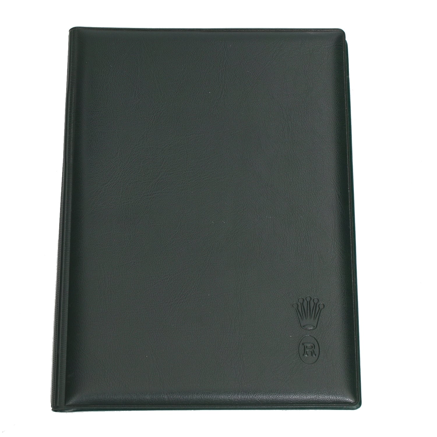 Rolex Green Leather Notepad with Yellow and Green Pen