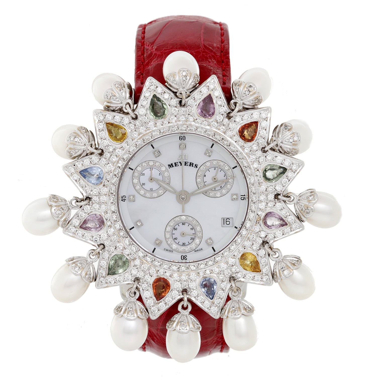 Meyers Ladydiamond Swiss Made watch mother-of-pearl dial Diamond MEYER main image 4