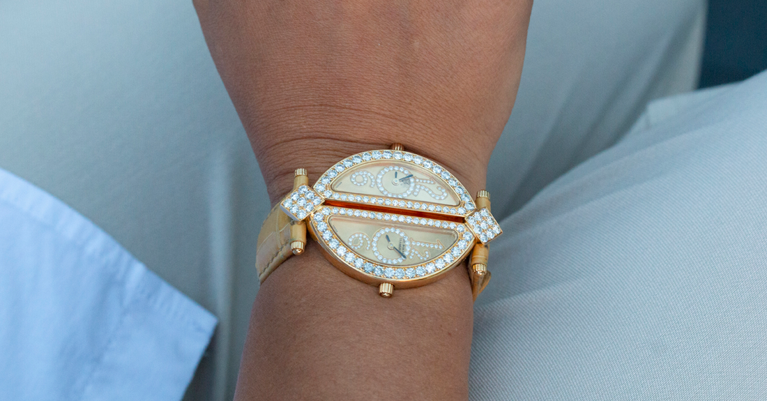 Chatila Ladies watch in yellow gold and diamonds.