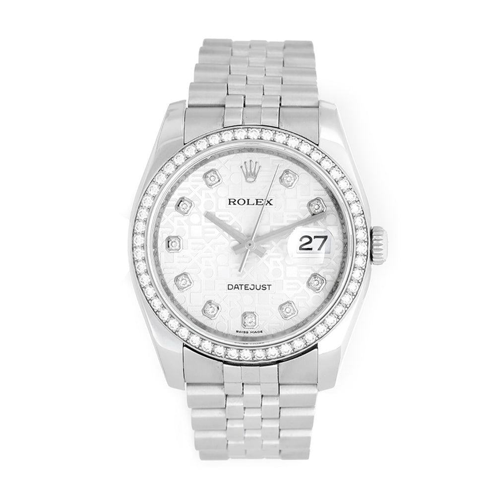 Rolex Datejust Diamond Bezel and Dial Men's Steel Watch 116244