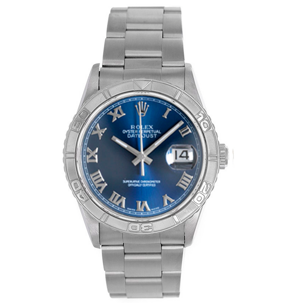 Men's Rolex Datejust Watch 16264 Blue Roman Dial
