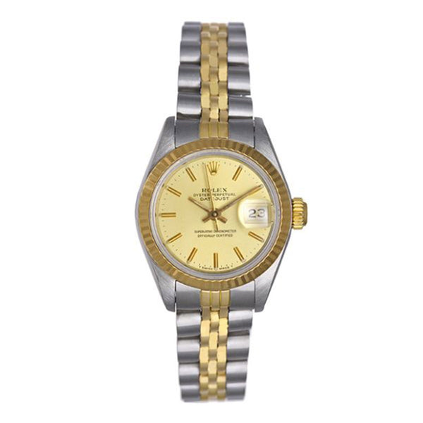 Rolex Ladies 2-Tone Datejust Watch 69173 Champagne Dial