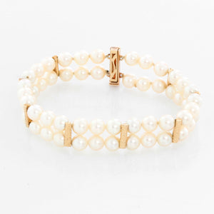 14K Yellow Gold Pearl Bracelet