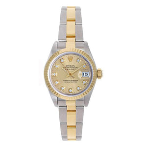 Rolex Datejust Champagne Diamond Dial Watch 69173