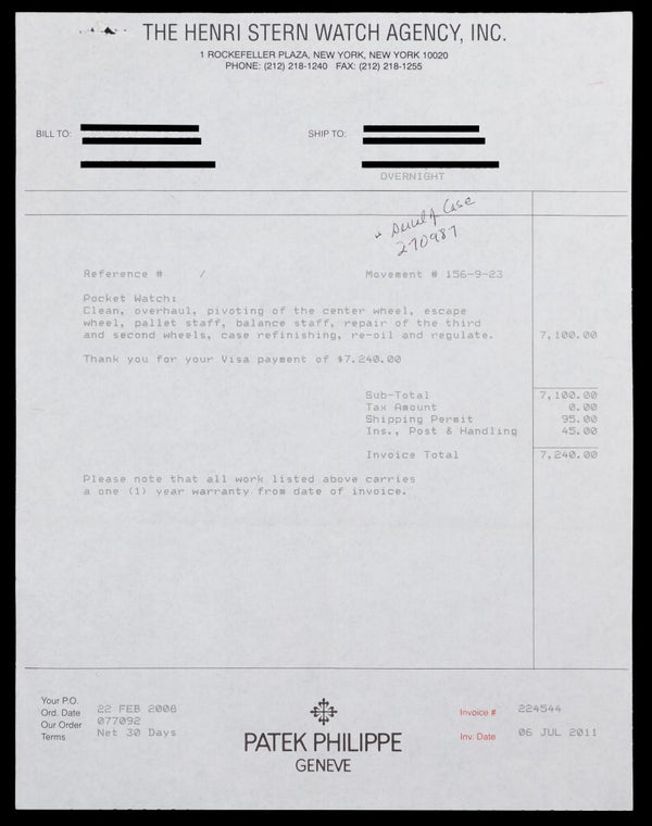 Rare Patek Phillipe Minute Repeater Men's Pocket Watch