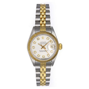 Rolex Ladies 2-Tone Datejust Watch 69173 Silver Dial