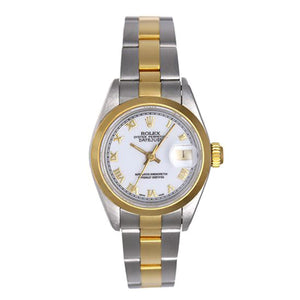 Ladies Rolex Datejust Steel & Gold 2-Tone Watch 69173 White Dial