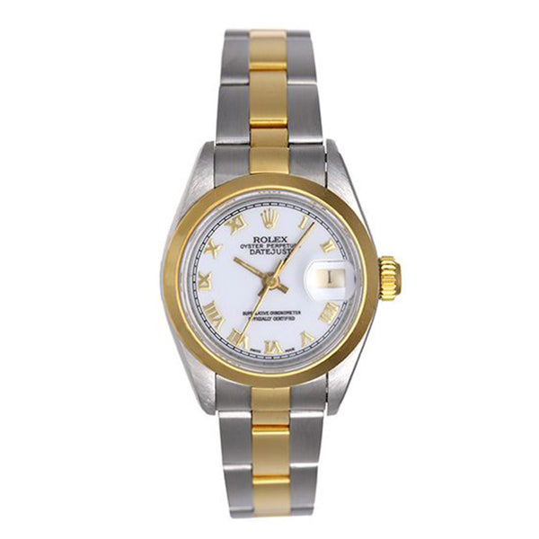 Ladies Rolex Datejust Steel & Gold 2-Tone Watch 69173 White Dial