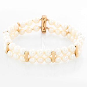 14K Yellow Gold Pearl Bracelet