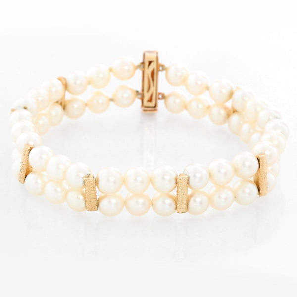 14K Yellow Gold Pearl Bracelet