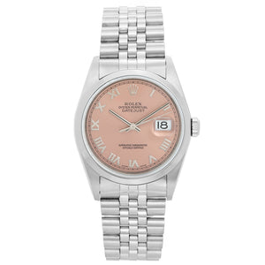 Men's Rolex Datejust Watch 16200 Salmon Dial