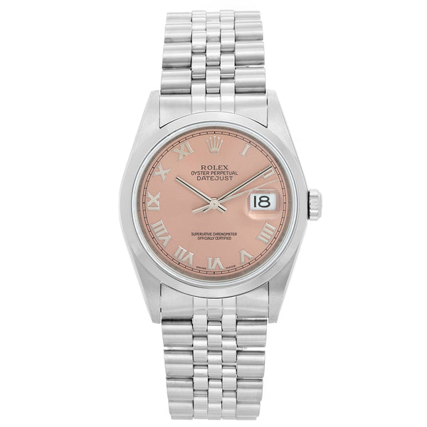 Men's Rolex Datejust Watch 16200 Salmon Dial