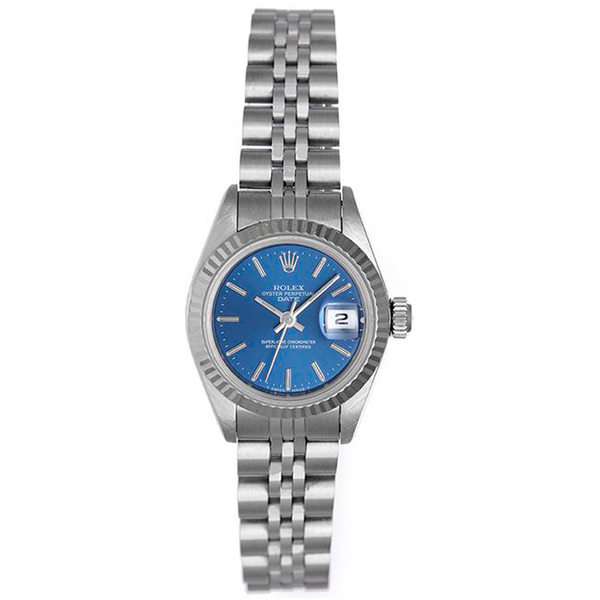 Ladies Rolex Datejust Stainless Steel Watch with Blue Dial 79174