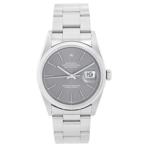 Men's Rolex Datejust Watch 16200 Rhodium Tapestry Dial