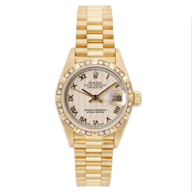 Ladies Rolex President Watch 79178 Ivory Pyramid Dial