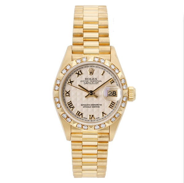 Ladies Rolex President Watch 79178 Ivory Pyramid Dial