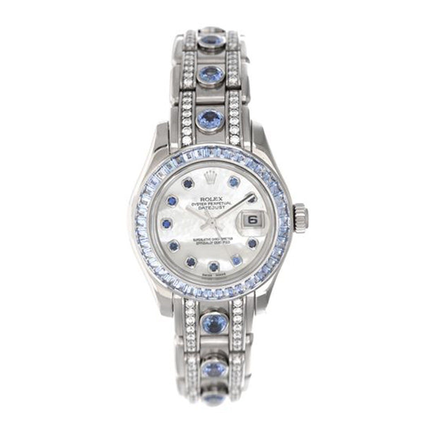 Rolex Lady Pearlmaster White Gold Sapphire Diamond Ladies Watch 80309