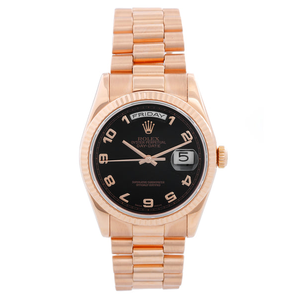 18k Rose Gold Rolex President Day-Date Men's Watch 118235