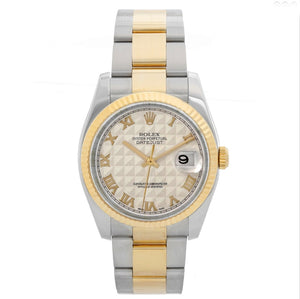 Men's Rolex Datejust  Watch 116233 Ivory Pyramid Dial