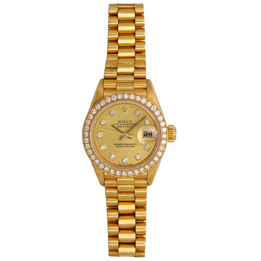 Ladies Rolex President Watch 79138 Factory Champagne Diamond Dial