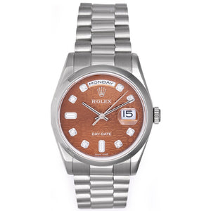 Men's Rolex President Day-Date Watch Havana Dial 118209