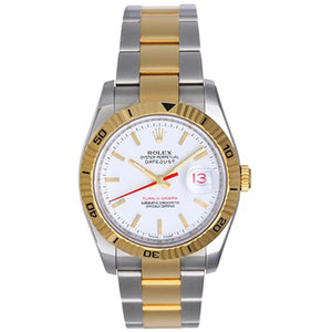 Rolex 2-Tone Turnograph Men's Watch 116263 White Dial