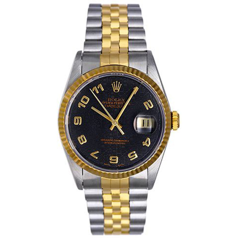 Men's Rolex Datejust Watch 16233 Black Jubilee Dial