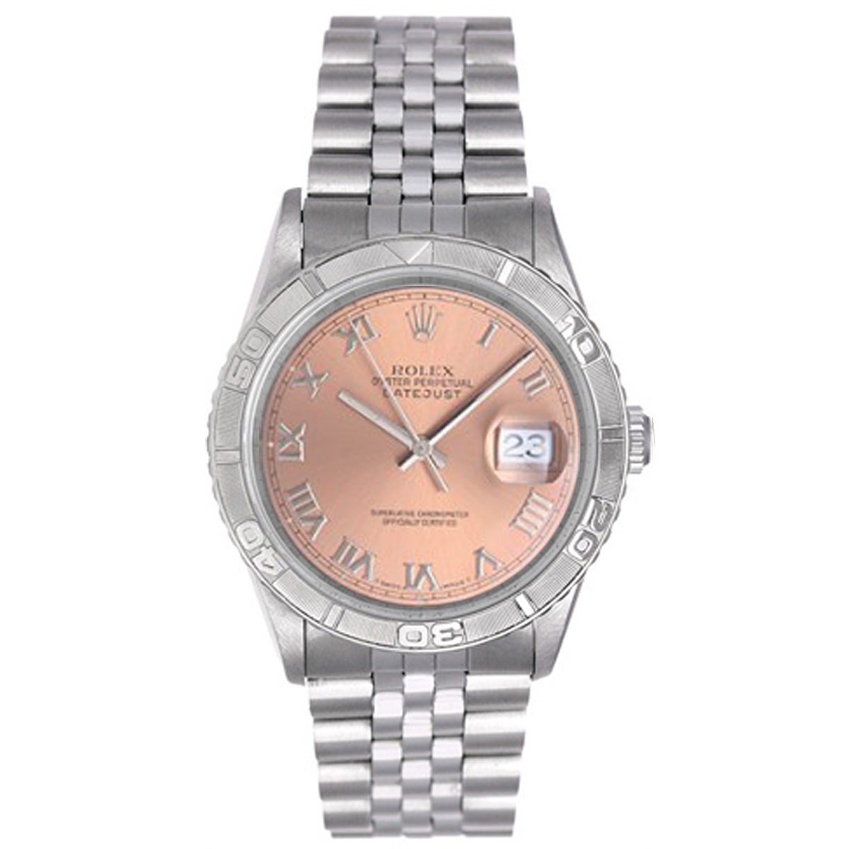 Rolex Turnograph Men's Stainless Steel Watch 16264 Salmon Dial