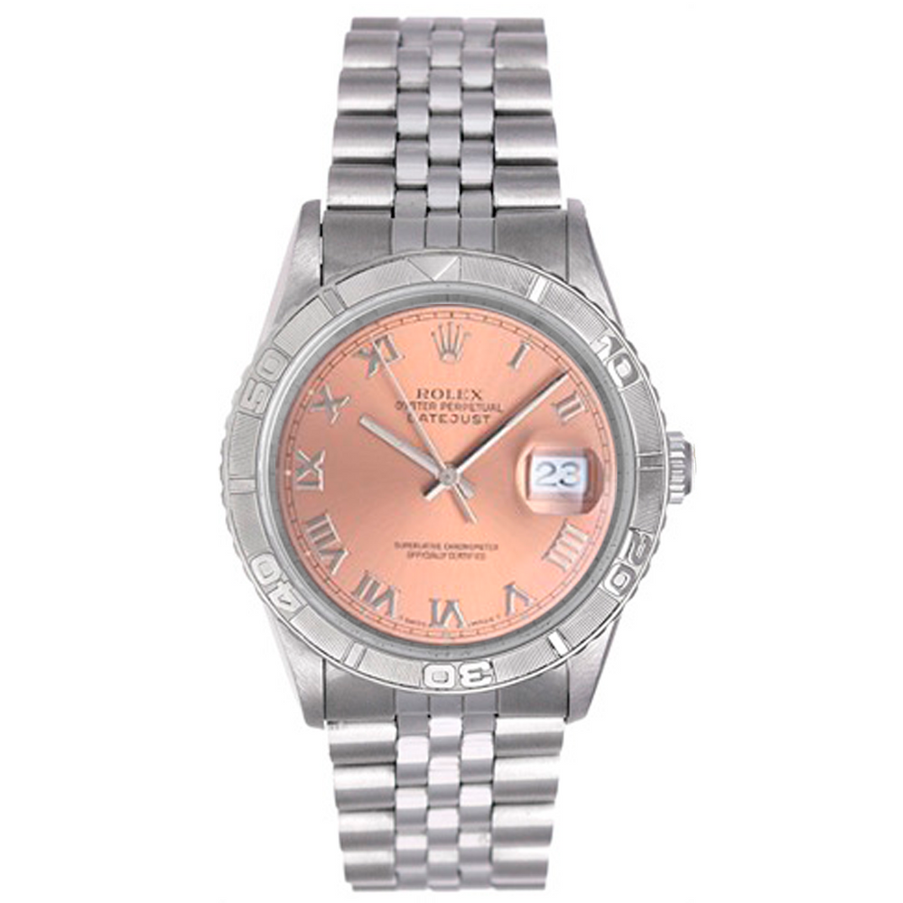 Rolex Turnograph Men's Stainless Steel Watch 16264 Salmon Dial