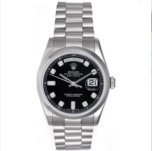 Rolex Platinum President  Day-Date Men's Watch 118206 Diamond Dial