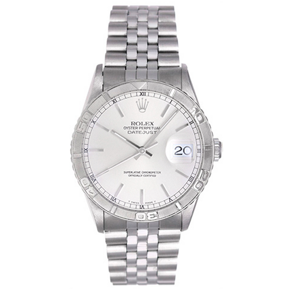 Rolex Turnograph Men's Steel Watch 16264 Silver Dial