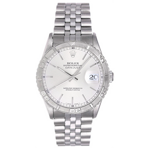 Rolex Turnograph Men's Steel Watch 16264 Silver Dial