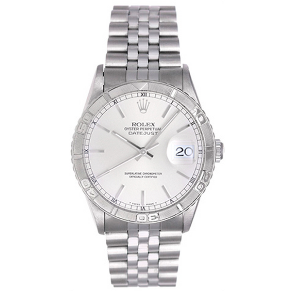 Rolex Turnograph Men's Steel Watch 16264 Silver Dial