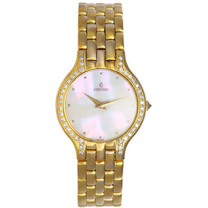 Ladies Concord Les Palais 14k Gold Plated Diamond Mother-of-Pearl Watch 29-262-264