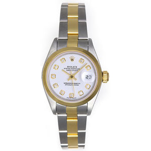 Rolex Ladies Datejust Steel & Gold Watch 79163 White Diamond Dial