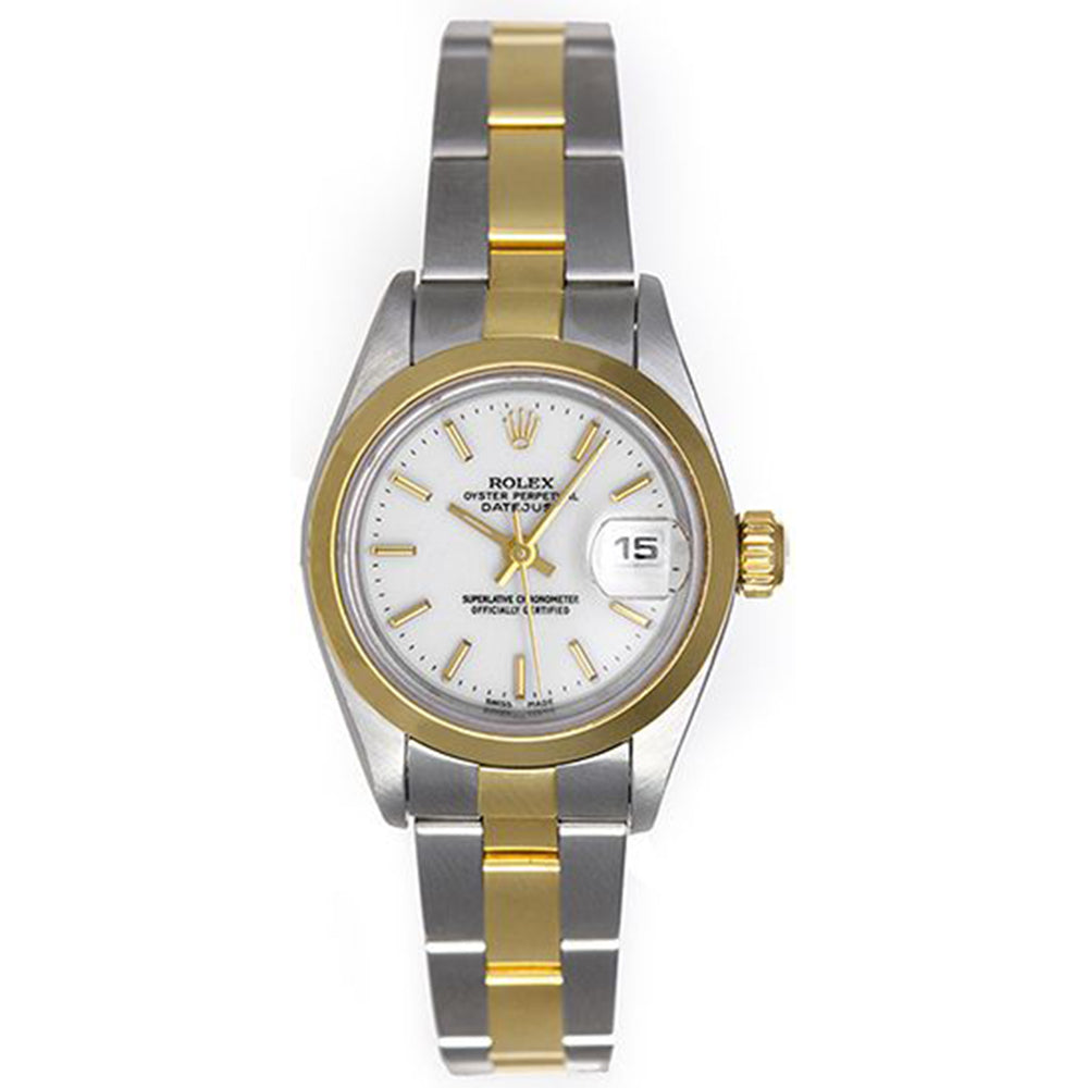 Rolex Ladies Datejust Steel & Gold Watch 79163 White Dial
