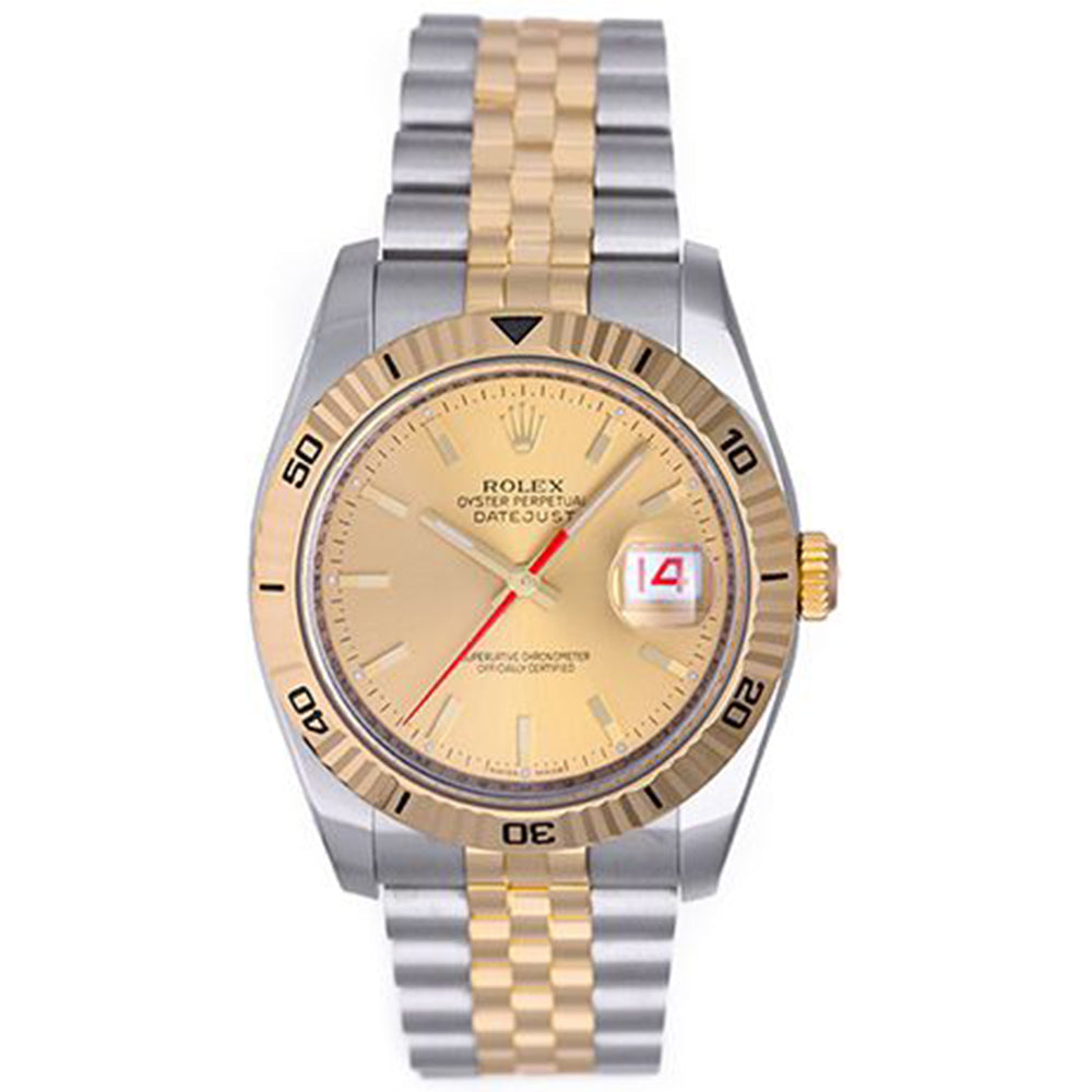 Rolex 2-Tone Turnograph Men's Watch 116263 White Dial