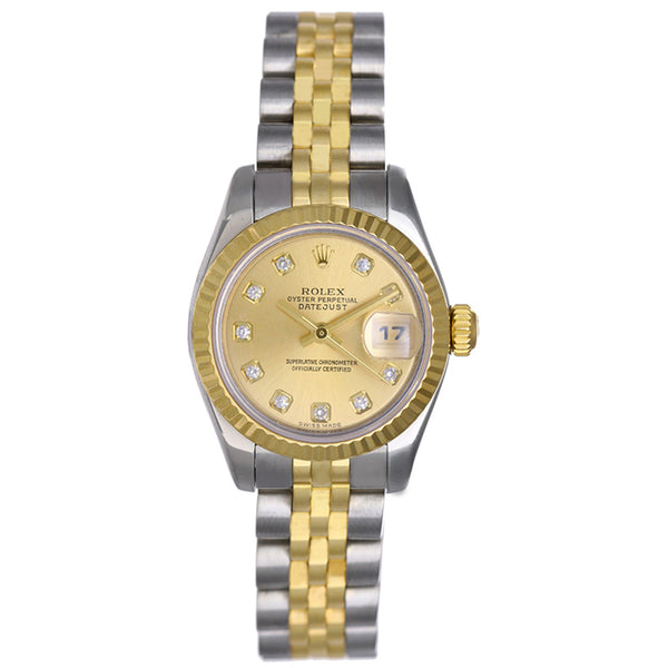 Rolex Ladies Datejust 2-Tone Watch 179173 Champagne Dial