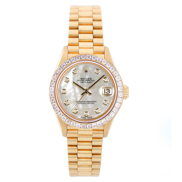 Rolex Ladies President 18k Gold & Diamond Watch 69178
