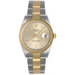 Rolex Date Men's Stainless Steel & Gold 2-Tone Watch 15223