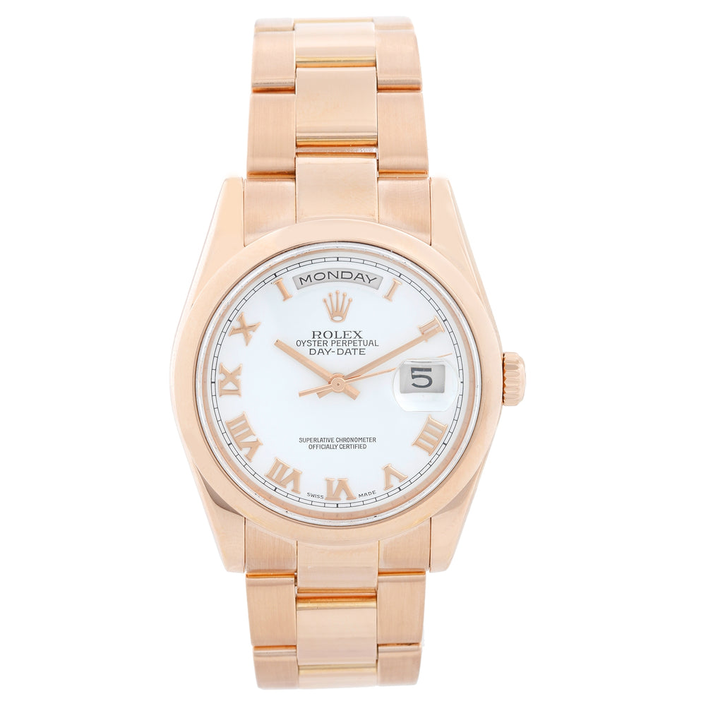 Rolex President Day-Date Men's 18k Rose Gold Watch 118205