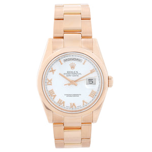 Rolex President Day-Date Men's 18k Rose Gold Watch 118205
