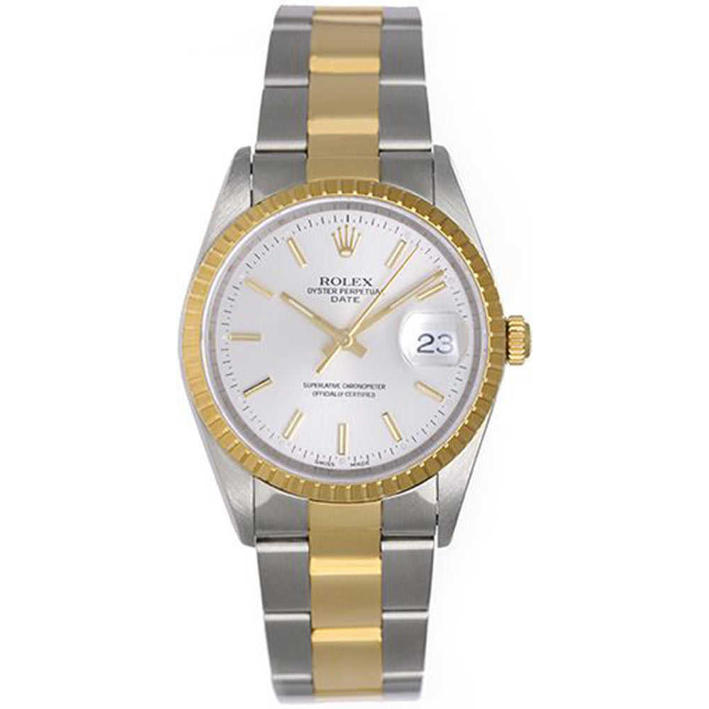 Rolex Date Men's Stainless Steel & Gold 2-Tone Watch 15223