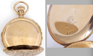Vintage Hampden 14k Gold Scalloped Case Pocket Watch