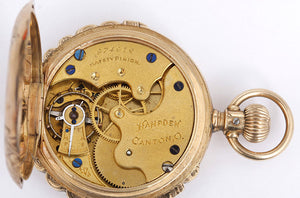 Vintage Hampden 14k Gold Scalloped Case Pocket Watch