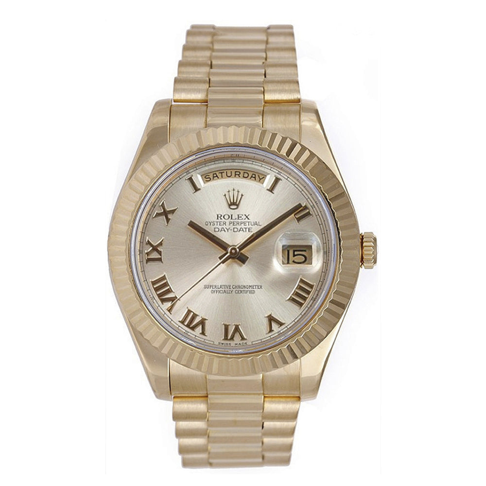 Rolex Day-Date II 18k Yellow Gold Men's President Watch 218238