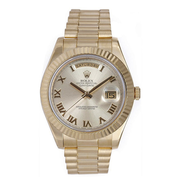 Rolex Day-Date II 18k Yellow Gold Men's President Watch 218238